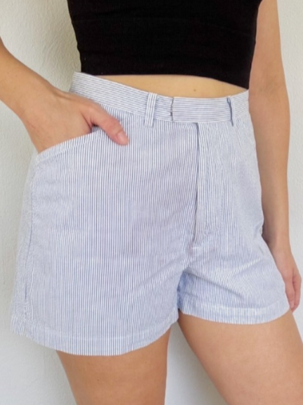 Vintage 90s Gap blue seersucker stripe cotton shorts size 8